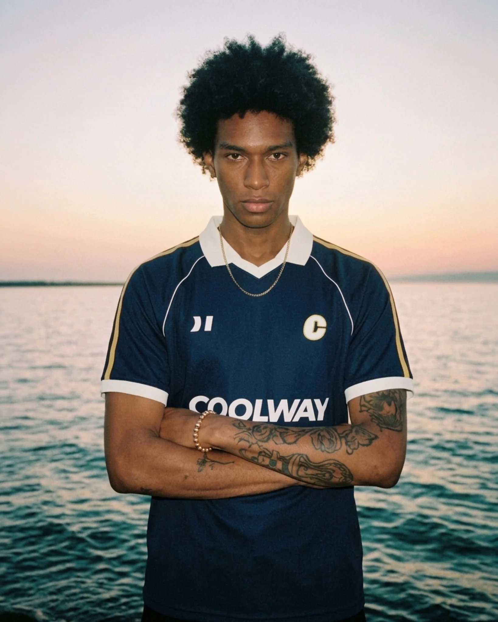 Navy Ink Football Tee