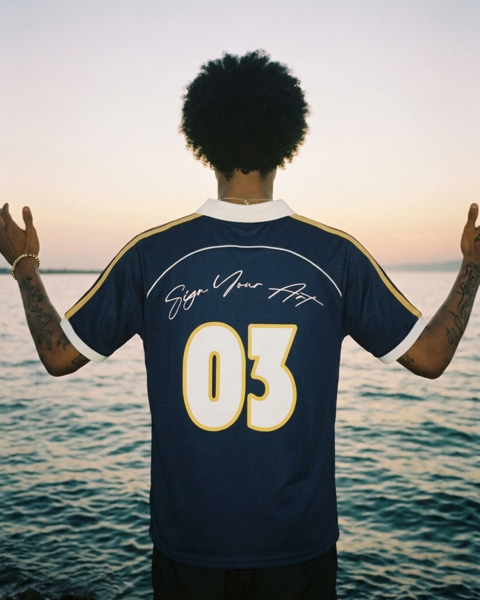 Navy Ink Football Tee - Image 2